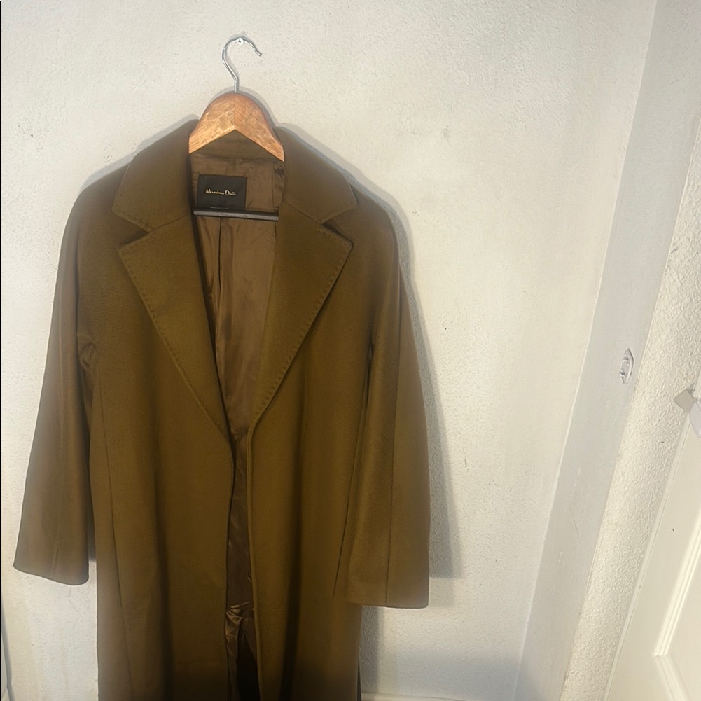 Stylish Olive Green Long Coat